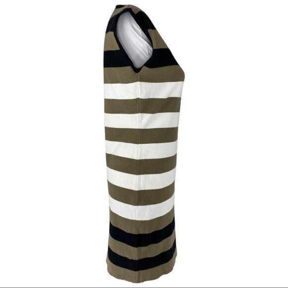 Calvin Klein Women's White Tan Striped Stretchy Knit Dress Small/C38‎ - Picture 2 of 8